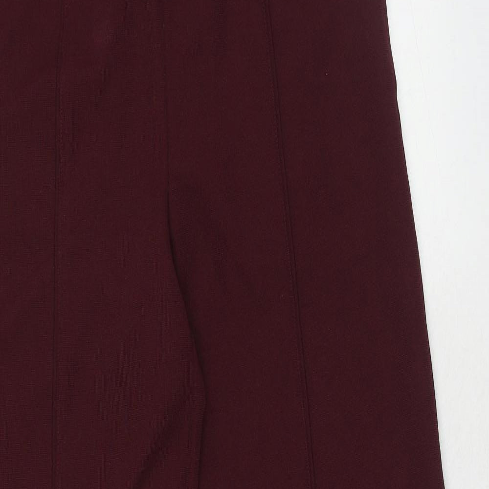 Topshop Womens Red Polyester Trousers Size 6 Regular