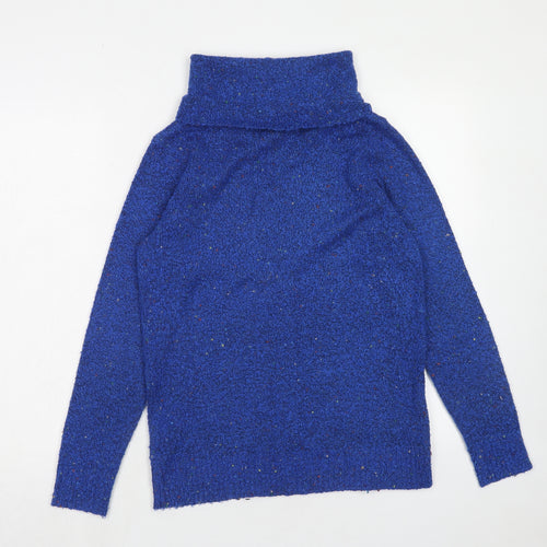 M&Co Womens Blue Roll Neck Acrylic Pullover Jumper Size 12