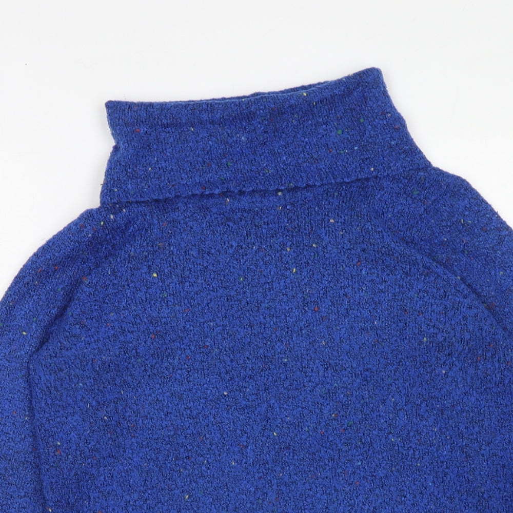 M&Co Womens Blue Roll Neck Acrylic Pullover Jumper Size 12