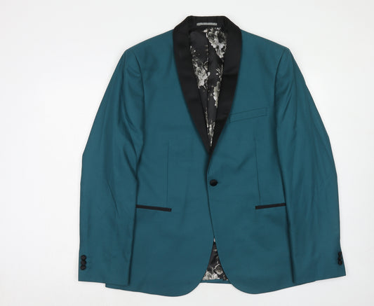 NEXT Mens Blue Polyester Tuxedo Suit Jacket Size 44 Regular