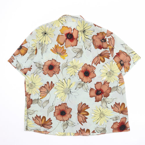 Design Dictates Womens Multicoloured Floral Polyester Basic Button-Up Size M Collared