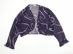 ELVI Womens Purple Geometric Polyester Kimono Blouse Size 24 V-Neck