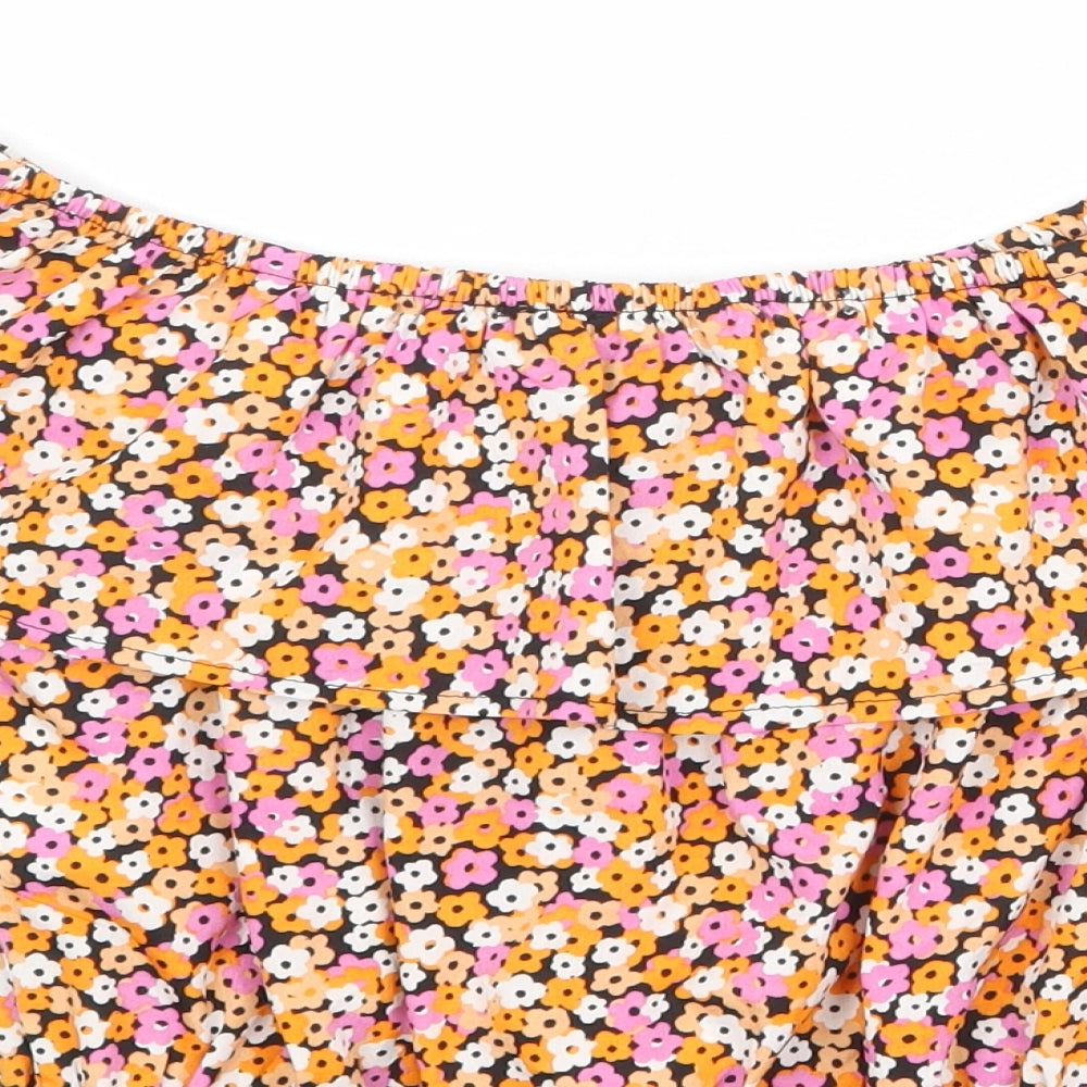 New Look Girls Multicoloured Floral Polyester Cropped Blouse Size 13 Years Off the Shoulder Pullover