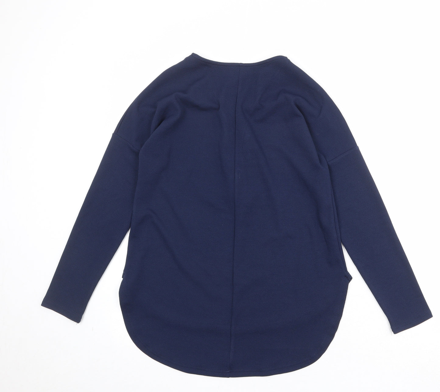 Stella Womens Blue Polyester Basic Blouse Size 8 V-Neck