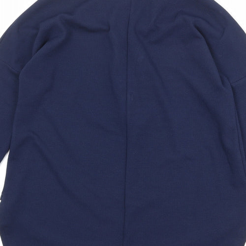 Stella Womens Blue Polyester Basic Blouse Size 8 V-Neck