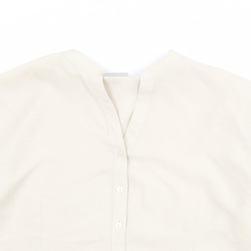 Alexon Womens Beige Polyester Basic Button-Up Size 14 V-Neck