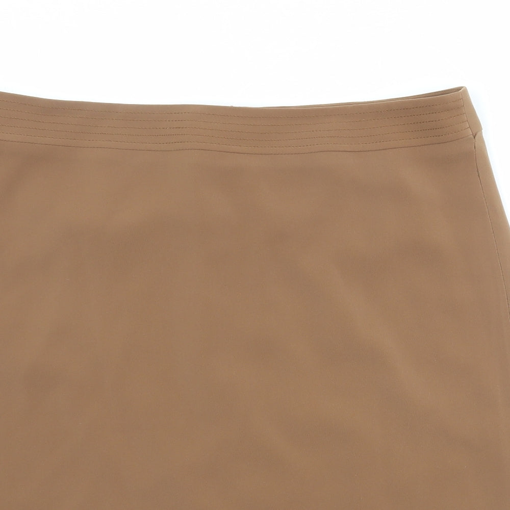 Debenhams Womens Brown Polyester A-Line Skirt Size 18 Zip