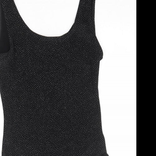 Wallis Womens Black Geometric Acetate Bodysuit One-Piece Size 12 Snap