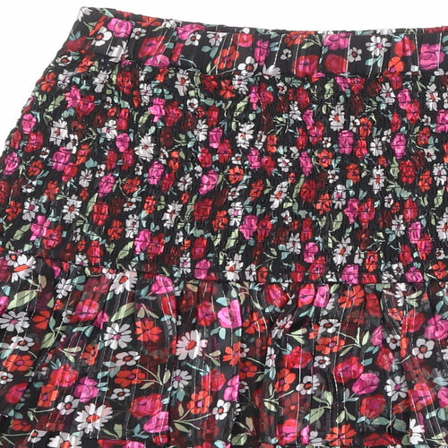 Marks and Spencer Girls Multicoloured Floral Polyester A-Line Skirt Size 11-12 Years Regular Pull On