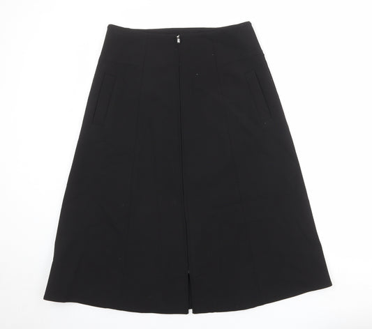 Autograph Womens Black Polyester Swing Skirt Size 12 Zip