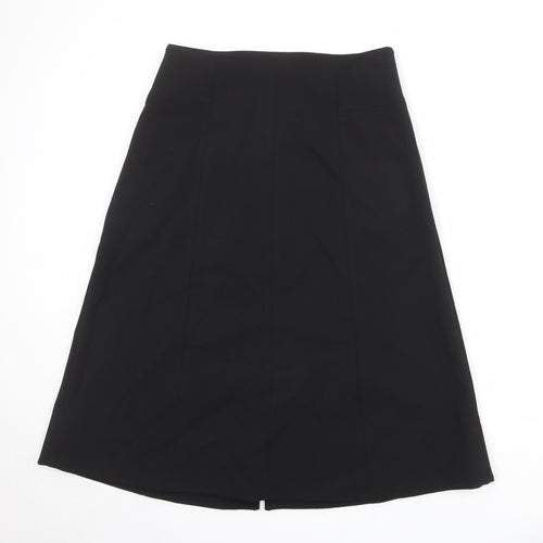Autograph Womens Black Polyester Swing Skirt Size 12 Zip