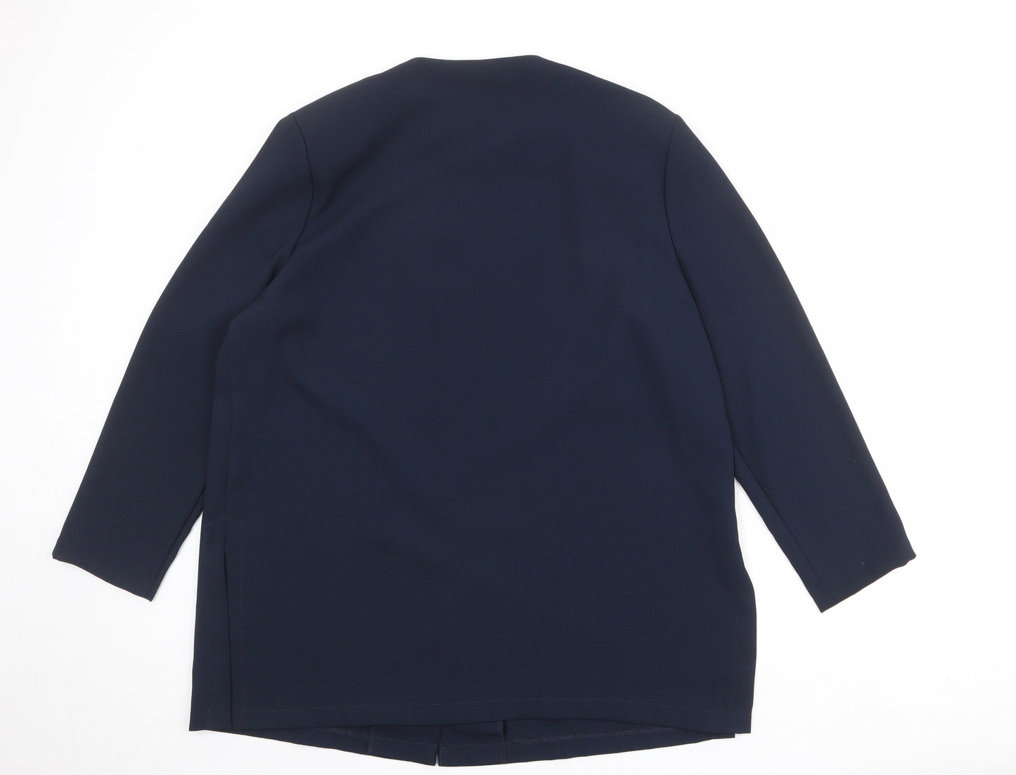 Reflections Womens Blue Jacket Blazer Size L Button