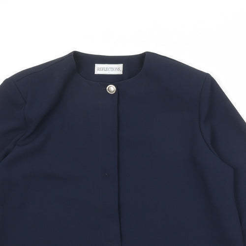 Reflections Womens Blue Jacket Blazer Size L Button