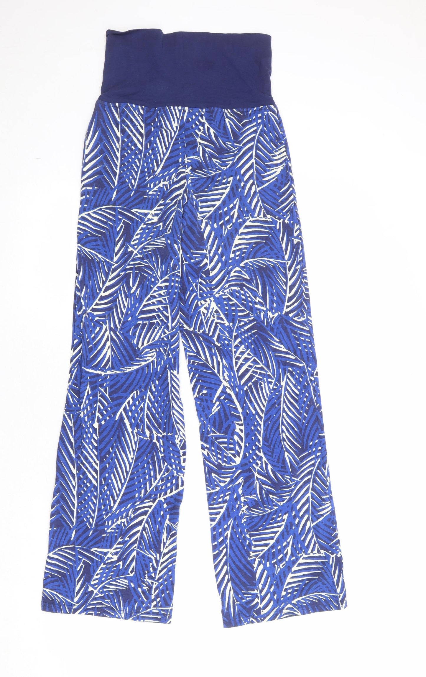 River Island Womens Blue Geometric Cotton Trousers Size 8 Regular