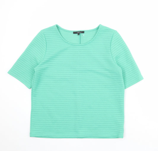 NEXT Womens Green Polyester Jersey T-Shirt Size 12 Round Neck