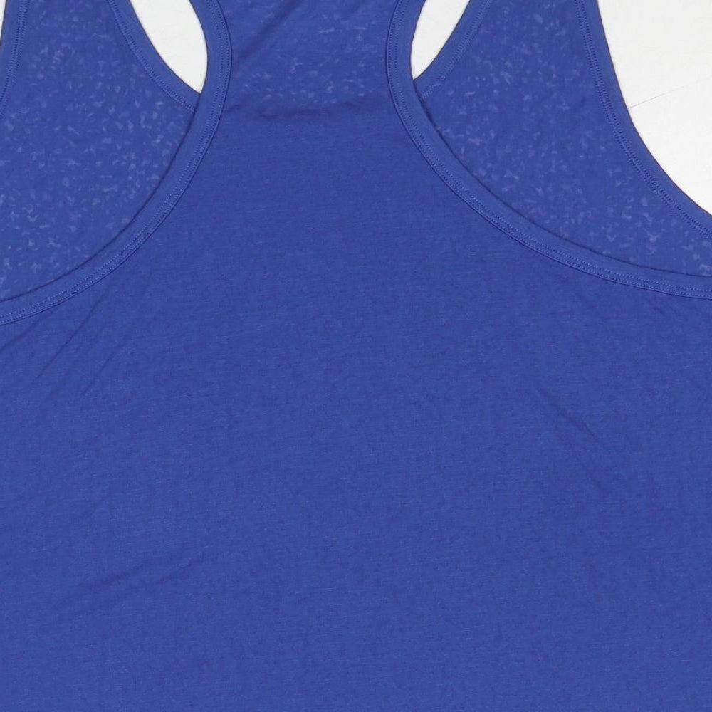 GOODMOVE Womens Blue Polyester Basic Tank Size 18 Scoop Neck Pullover