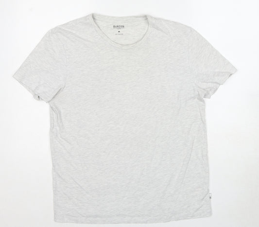 Burton Mens Grey Cotton T-Shirt Size M Round Neck