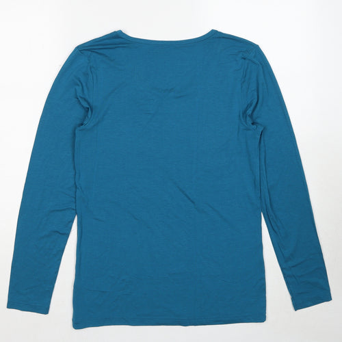 Marks and Spencer Womens Blue Acrylic Basic T-Shirt Size 18 Round Neck