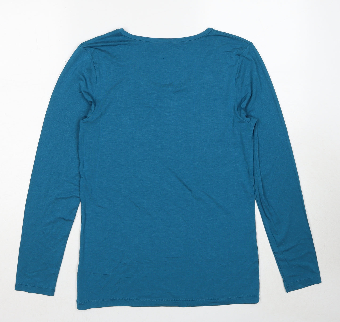 Marks and Spencer Womens Blue Acrylic Basic T-Shirt Size 18 Round Neck