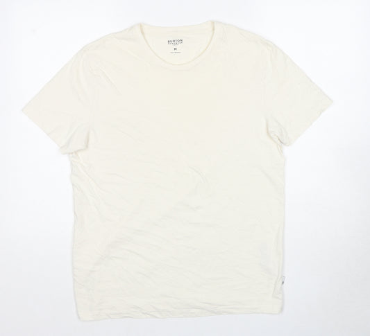 Burton Mens Ivory Cotton T-Shirt Size M Round Neck