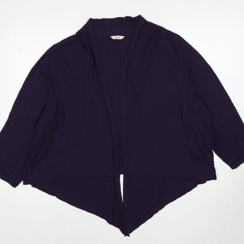 Marks and Spencer Womens Purple Viscose Wrap Blouse Size 24 V-Neck