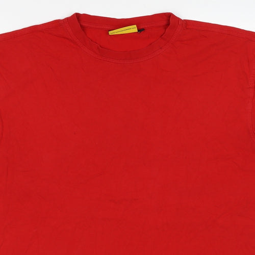 Novoco Mens Red Cotton Basic T-Shirt Size XL Round Neck Pullover
