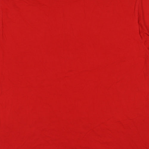 Novoco Mens Red Cotton Basic T-Shirt Size XL Round Neck Pullover