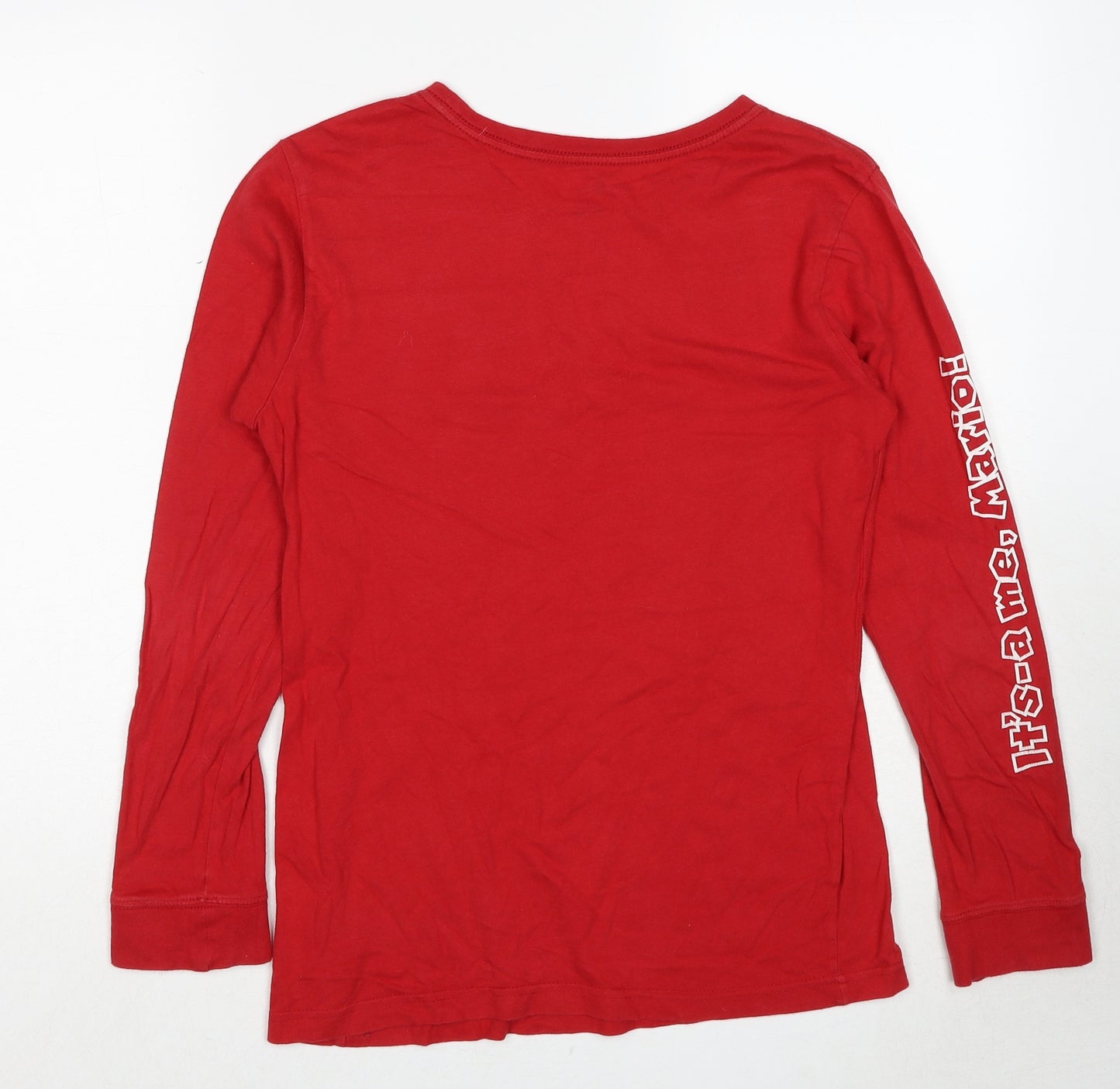 Levi's Boys Red Cotton Basic T-Shirt Size XL Round Neck Pullover - Super Mario