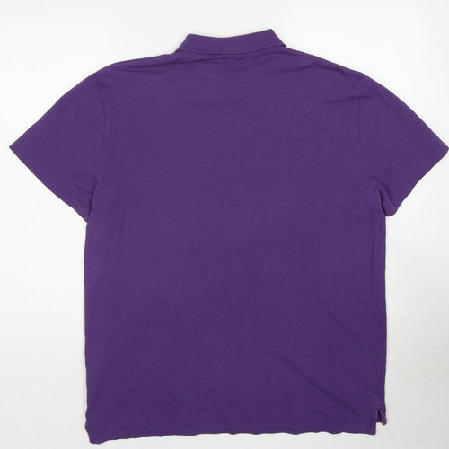 Linea Womens Purple Cotton Basic Polo Size XL Collared