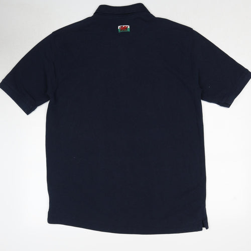 Manav Mens Blue Cotton Polo Size 2XL Collared Pullover - Wales