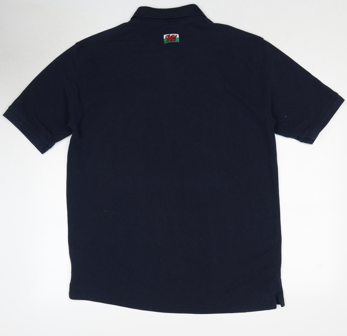 Manav Mens Blue Cotton Polo Size 2XL Collared Pullover - Wales