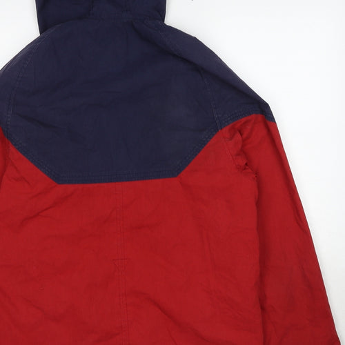 FLY53 Mens Red Windbreaker Jacket Size L Zip - Colourblock