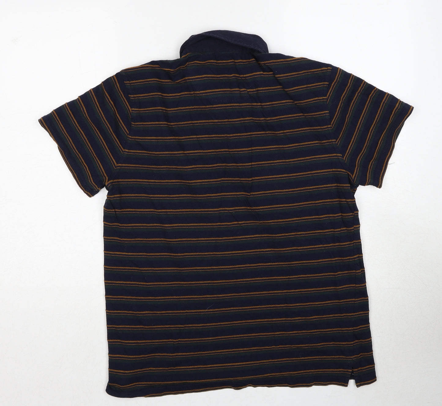 Jasper Conran Mens Multicoloured Striped Cotton Polo Size M Collared Pullover