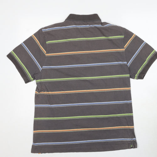 Howick Mens Grey Striped Cotton Polo Size XL Collared Pullover