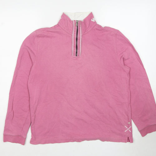White Stuff Womens Pink Cotton Pullover Sweatshirt Size 8 Pullover