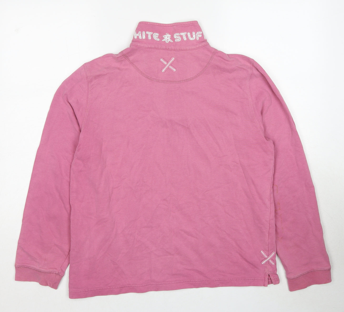 White Stuff Womens Pink Cotton Pullover Sweatshirt Size 8 Pullover
