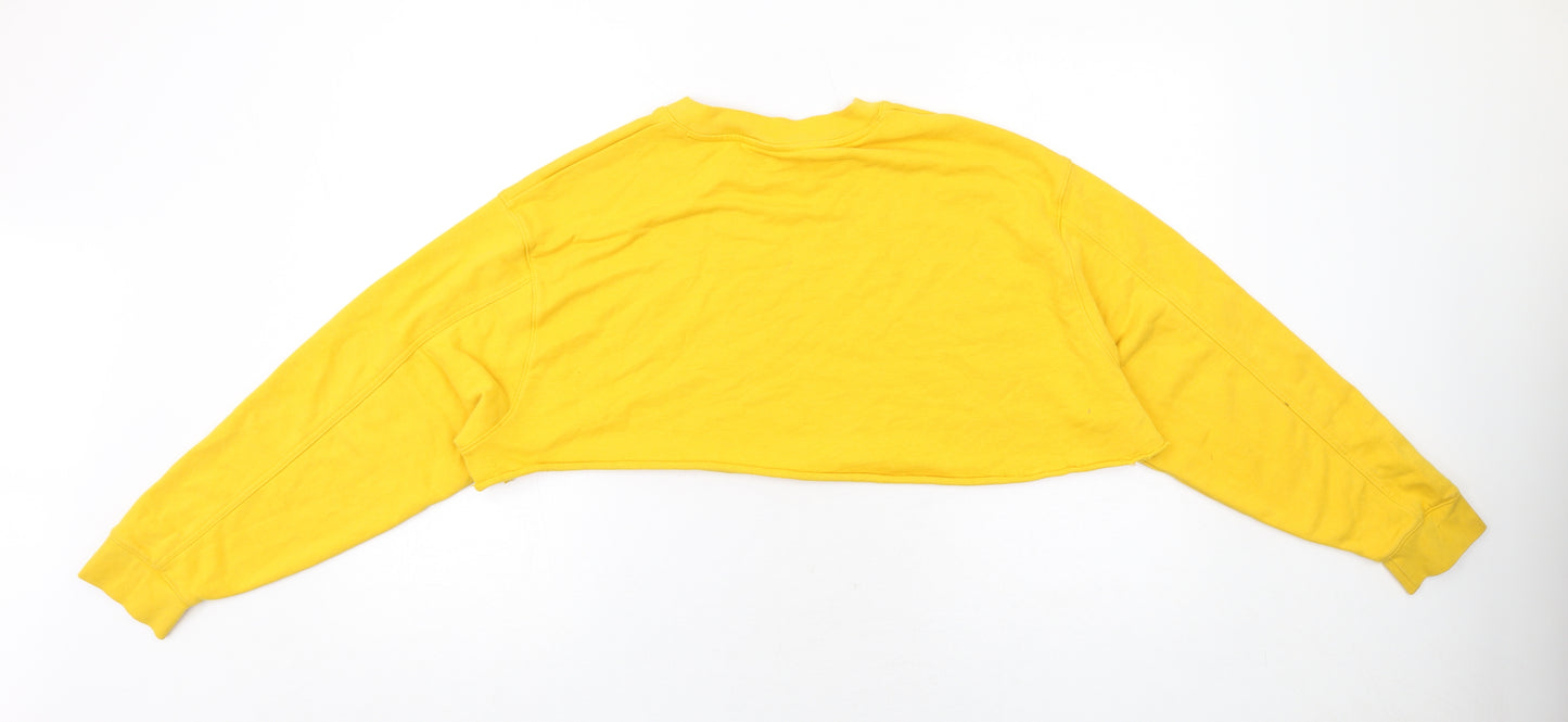 Weekday Womens Yellow Cotton Pullover Sweatshirt Size M Pullover