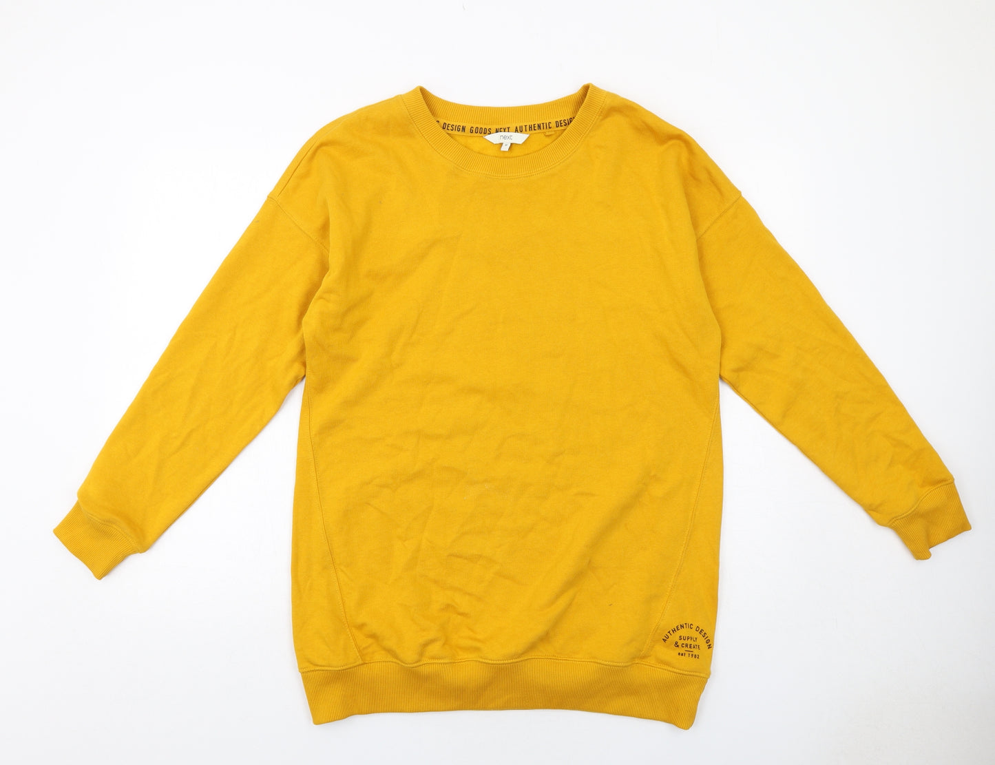 NEXT Womens Yellow Cotton Pullover Sweatshirt Size M Pullover