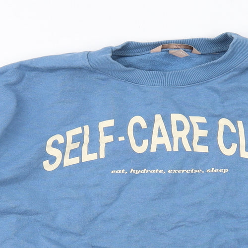H&M Womens Blue Cotton Pullover Sweatshirt Size L Pullover - Self Care Club