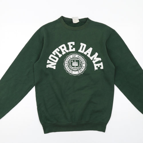 Champion Womens Green Cotton Pullover Sweatshirt Size S Pullover - Notre Dame