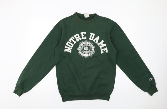 Champion Womens Green Cotton Pullover Sweatshirt Size S Pullover - Notre Dame
