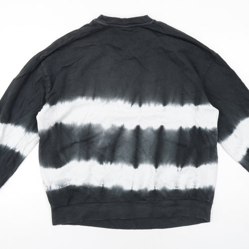 ASOS Womens Grey Geometric Cotton Pullover Sweatshirt Size 10 Pullover - Tie dye effect