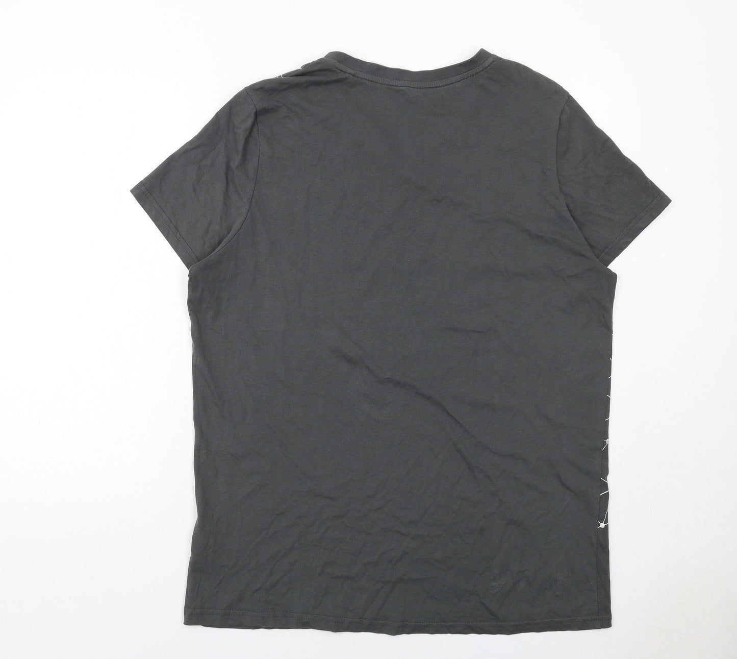 Livergy Mens Grey Geometric Cotton T-Shirt Size XL V-Neck