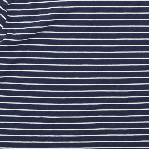 Arabella & Addison Womens Blue Striped Cotton Basic T-Shirt Size XL Round Neck