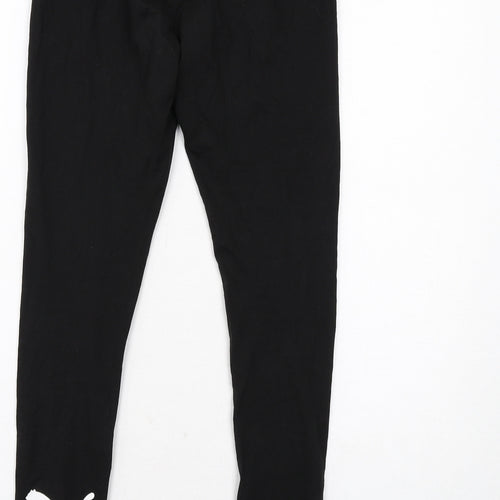 PUMA Womens Black Cotton Compression Leggings Size S Regular Pullover - Logo Detail