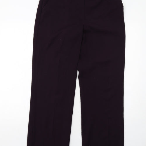 BHS Womens Purple Polyester Trousers Size 14 Regular Zip