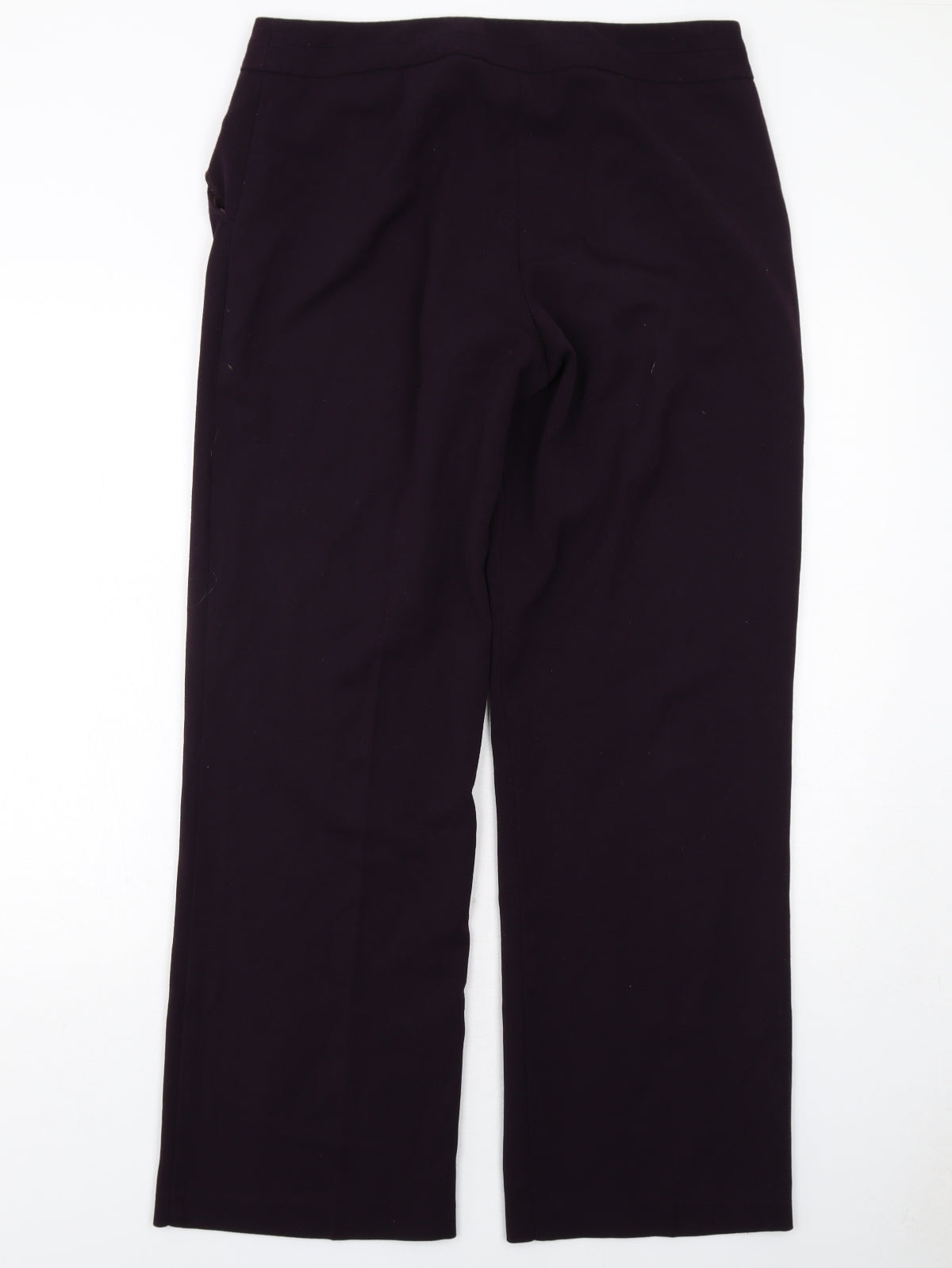 BHS Womens Purple Polyester Trousers Size 14 Regular Zip