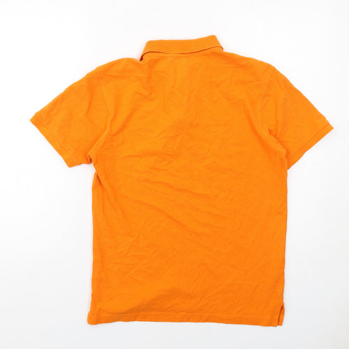 Asquith & Fox Mens Orange Cotton Polo Size S Collared Button