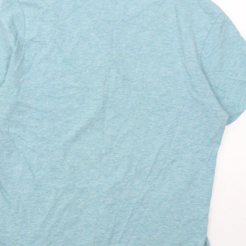 NEXT Mens Blue Cotton T-Shirt Size S Round Neck - White Sand
