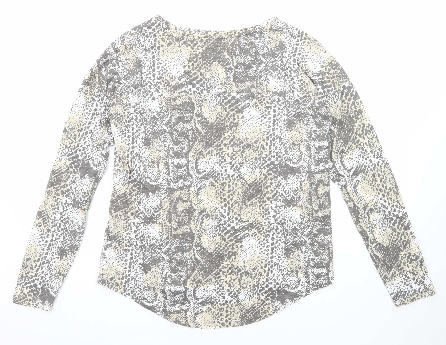 NEXT Womens Multicoloured Geometric Cotton Basic Blouse Size 12 Round Neck